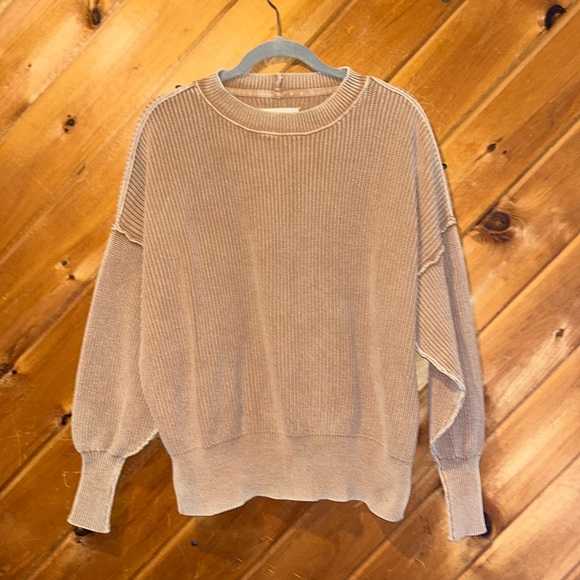 aerie Sweaters - Aerie ribbed high seam knit sweater with balloon sleeves